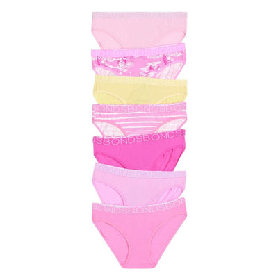 Bambinista-BONDS-Bottoms-BONDS Kids Underwear Girls Bikini Briefs 7 Pack - Felicity Flamingo
