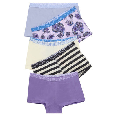 Bambinista-BONDS-Bottoms-BONDS Kids Underwear Girls Shortie 5 Pack - A Paisley Bouquet