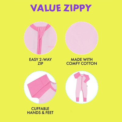 Bambinista - BONDS - Rompers - BONDS Value Zip Wondersuit - Lolly Ice / Cotton Gumball Pink