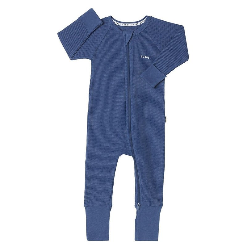 Bambinista - BONDS - Rompers - BONDS Waffle Zip Wondersuit - Bastille Blue