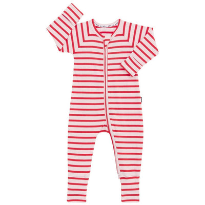 Bambinista - BONDS - BONDS Wide Needle Rib Zippy - Strong Blush/Flamenco Stripe