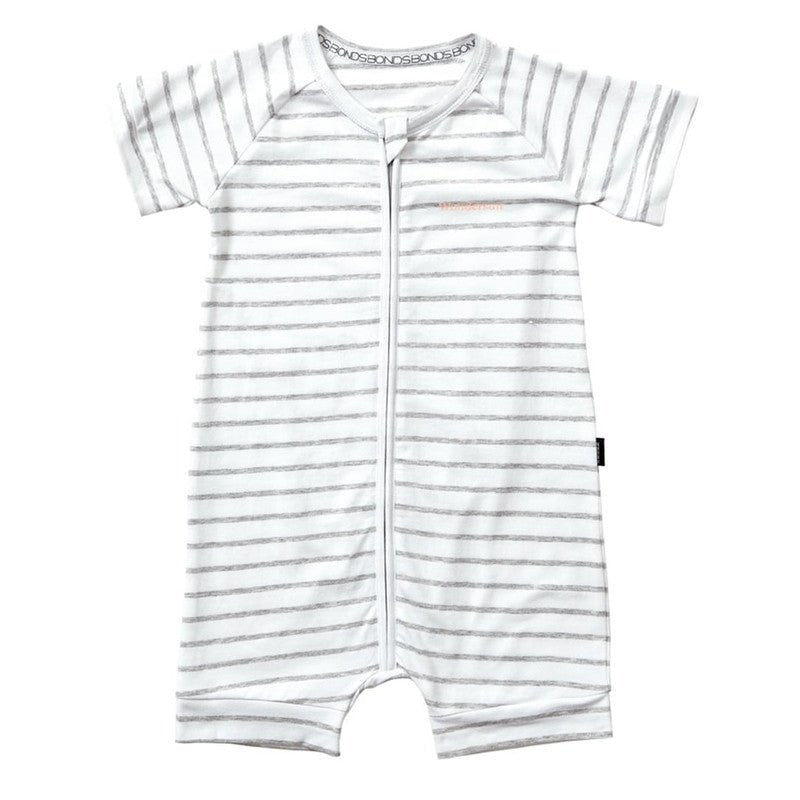 Bambinista - BONDS - Rompers - BONDS Zip Romper Wondersuit - New Grey Marle & White