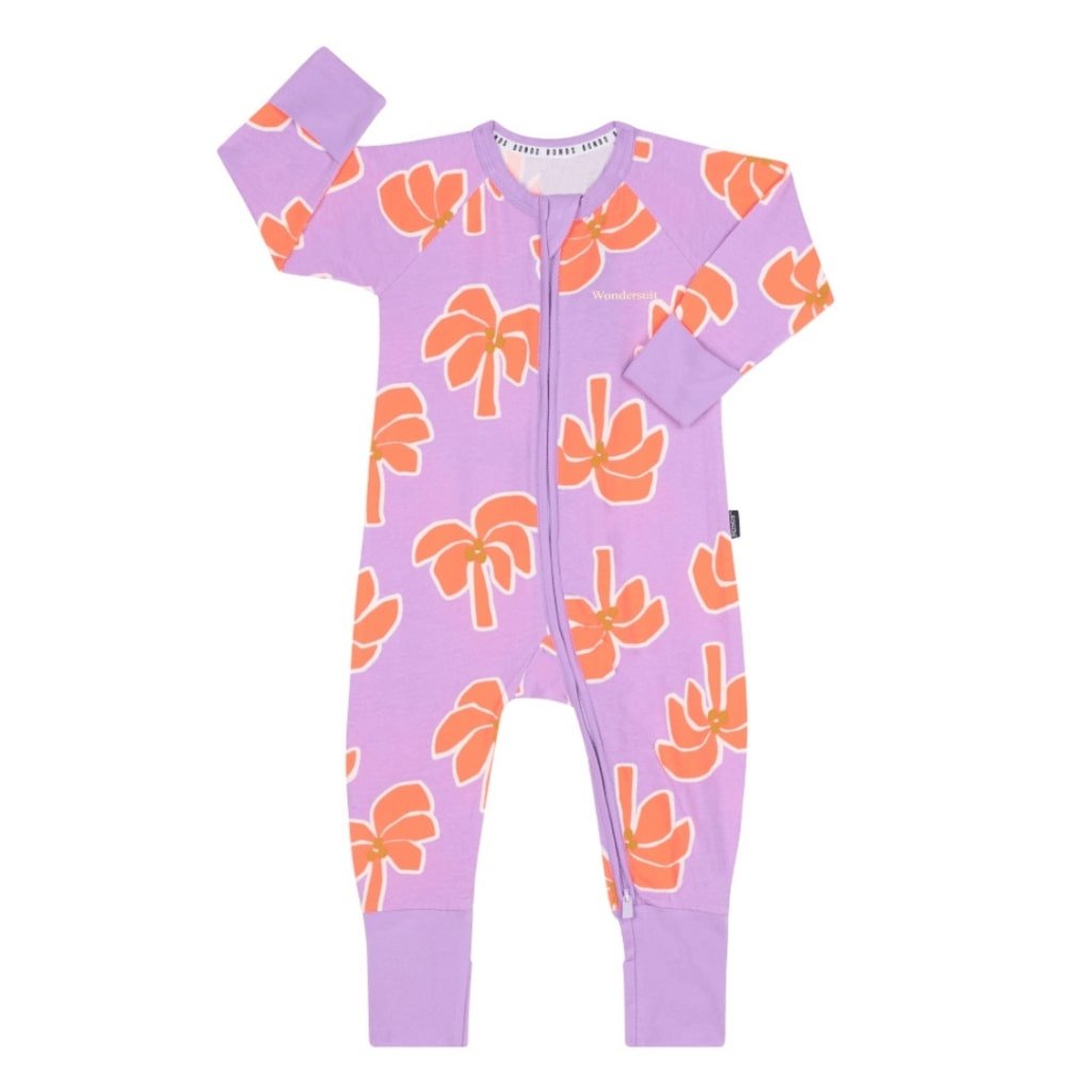 Bambinista-BONDS-Rompers-BONDS Zip Wondersuit Baby Romper - Breezy Palm Orange