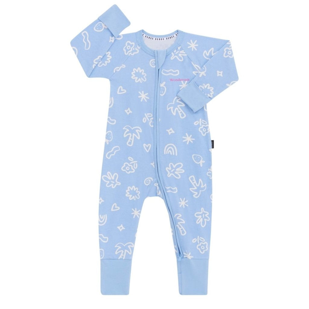 Bambinista - BONDS - Rompers - BONDS Zip Wondersuit Baby Romper - Island Oasis Blue