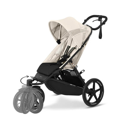 Bambinista - CYBEX - Travel - CYBEX AVI SPIN Black 3 Wheel Pushchair - Seashell Beige (2024 New Generation)