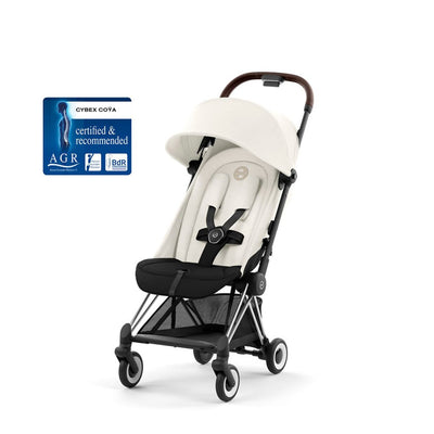 Bambinista - CYBEX - Pushchairs - CYBEX COYA Ultra - compact Pushchair with Chrome Dark Brown Frame - Off White