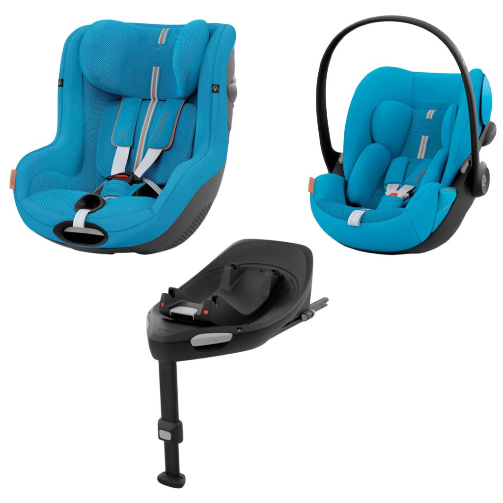 Bambinista - CYBEX - Travel - CYBEX Sirona G i - Size and Cloud G i - Size Plus Beach Blue Car Seat with FREE Isofix Base G