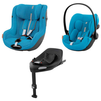 Bambinista - CYBEX - Travel - CYBEX Sirona G i - Size and Cloud G i - Size Plus Beach Blue Car Seat with FREE Isofix Base G