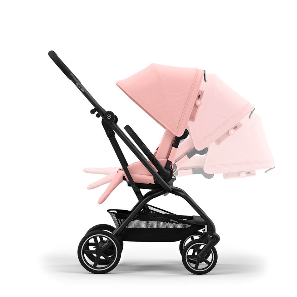 Bambinista-CYBEX-Travel-EEZY S TWIST+ 2 Compact Travel Pushchair With Black Frame - Candy Pink