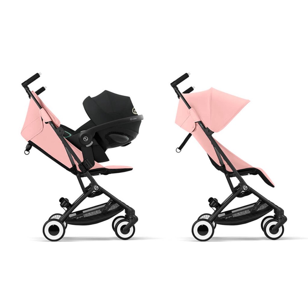 Bambinista-CYBEX-Travel-EEZY S TWIST+ 2 Compact Travel Pushchair With Black Frame - Candy Pink