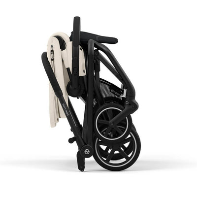 Bambinista-CYBEX-Travel-EEZY S TWIST+ 2 Compact Travel Pushchair With Black Frame - Canvas White