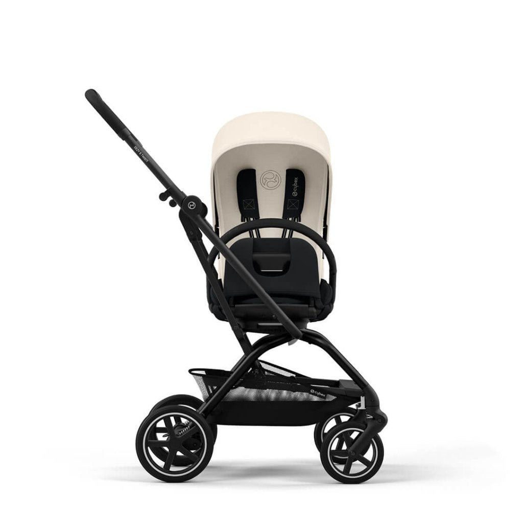 Bambinista-CYBEX-Travel-EEZY S TWIST+ 2 Compact Travel Pushchair With Black Frame - Canvas White