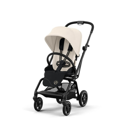 Bambinista-CYBEX-Travel-EEZY S TWIST+ 2 Compact Travel Pushchair With Black Frame - Canvas White