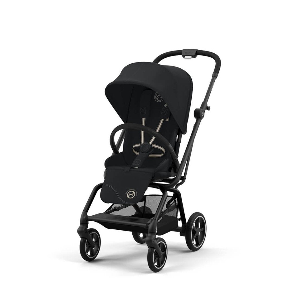 Bambinista-CYBEX-Travel-EEZY S TWIST+ 2 Compact Travel Pushchair With Black Frame - Magic Black