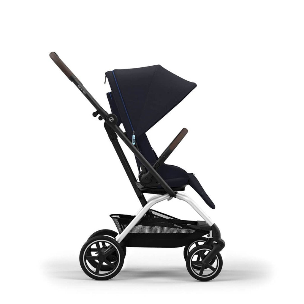 Bambinista-CYBEX-Travel-EEZY S TWIST+ 2 Compact Travel Pushchair With Silver Frame - Dark Blue