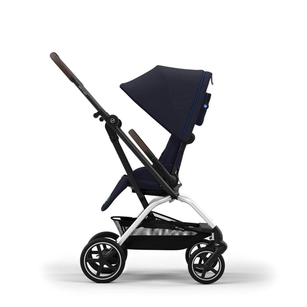 Bambinista-CYBEX-Travel-EEZY S TWIST+ 2 Compact Travel Pushchair With Silver Frame - Dark Blue