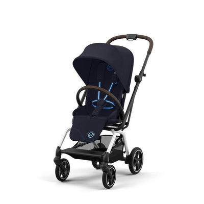 Bambinista-CYBEX-Travel-EEZY S TWIST+ 2 Compact Travel Pushchair With Silver Frame - Dark Blue