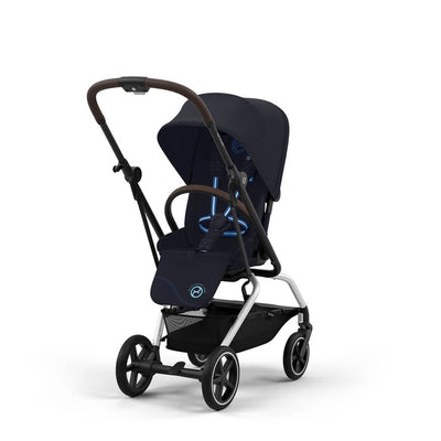 Bambinista-CYBEX-Travel-EEZY S TWIST+ 2 Compact Travel Pushchair With Silver Frame - Dark Blue