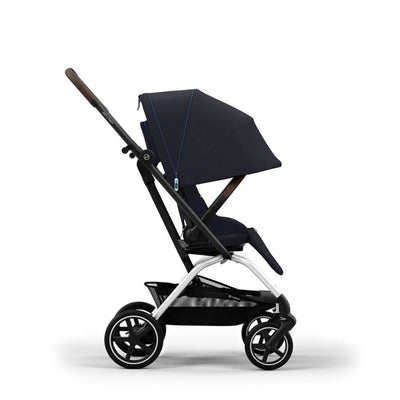 Bambinista-CYBEX-Travel-EEZY S TWIST+ 2 Compact Travel Pushchair With Silver Frame - Dark Blue