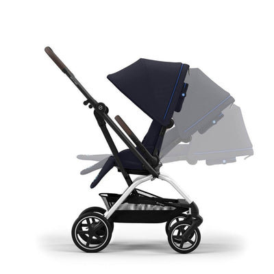 Bambinista-CYBEX-Travel-EEZY S TWIST+ 2 Compact Travel Pushchair With Silver Frame - Dark Blue