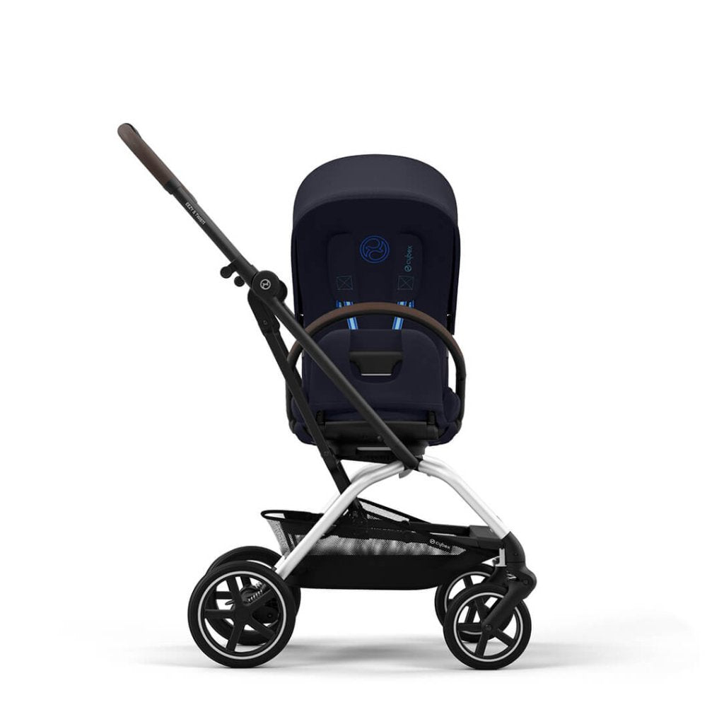 Bambinista-CYBEX-Travel-EEZY S TWIST+ 2 Compact Travel Pushchair With Silver Frame - Dark Blue