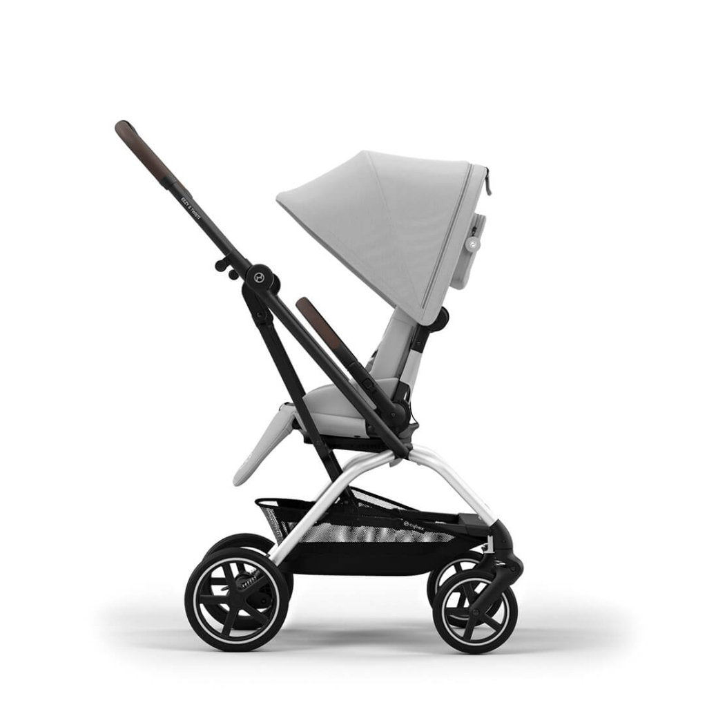 Bambinista-CYBEX-Travel-EEZY S TWIST+ 2 Compact Travel Pushchair With Silver Frame - Fog Grey