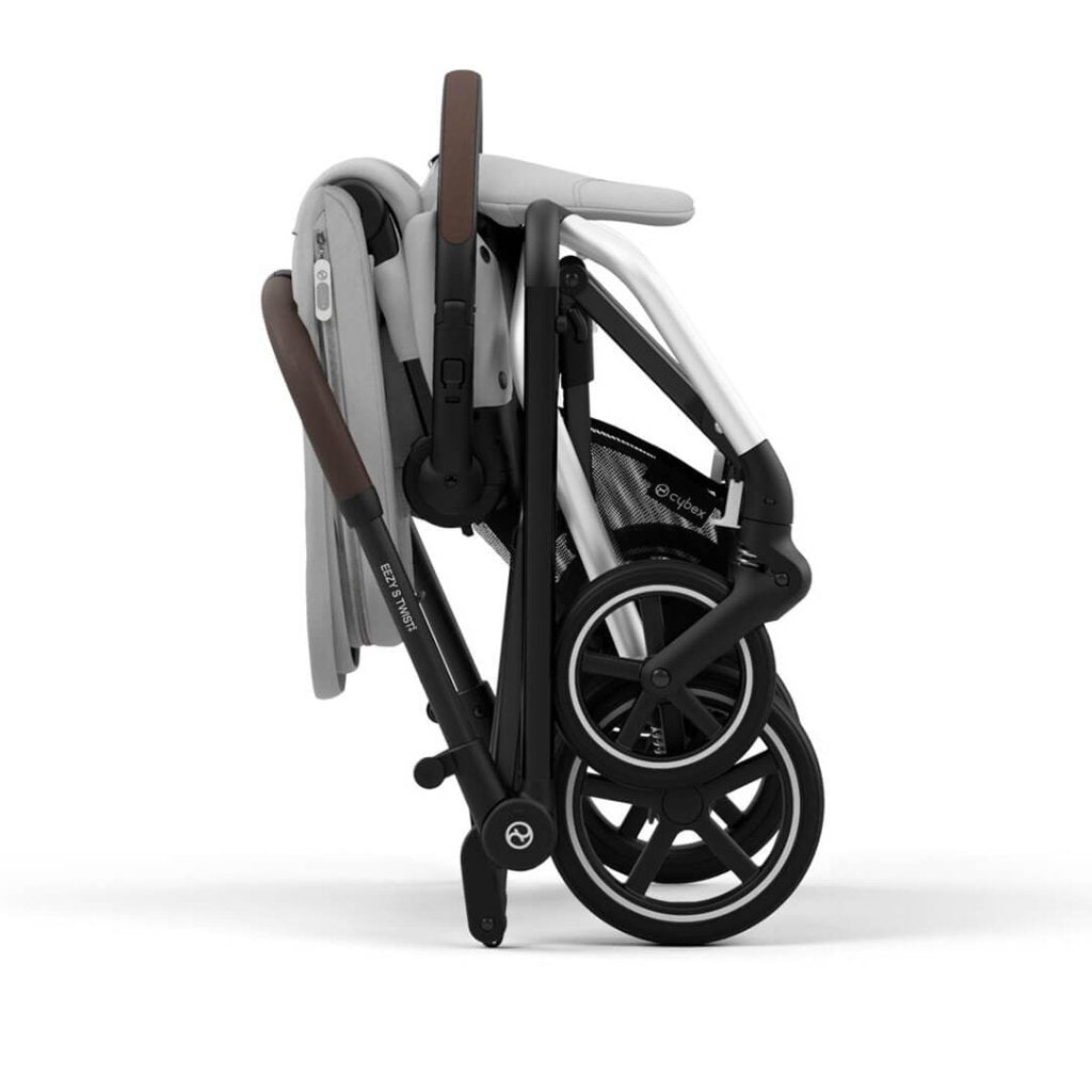 Bambinista-CYBEX-Travel-EEZY S TWIST+ 2 Compact Travel Pushchair With Silver Frame - Fog Grey