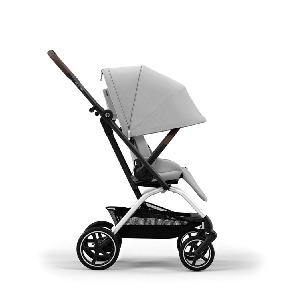 Bambinista-CYBEX-Travel-EEZY S TWIST+ 2 Compact Travel Pushchair With Silver Frame - Fog Grey