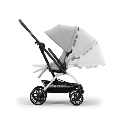 Bambinista-CYBEX-Travel-EEZY S TWIST+ 2 Compact Travel Pushchair With Silver Frame - Fog Grey