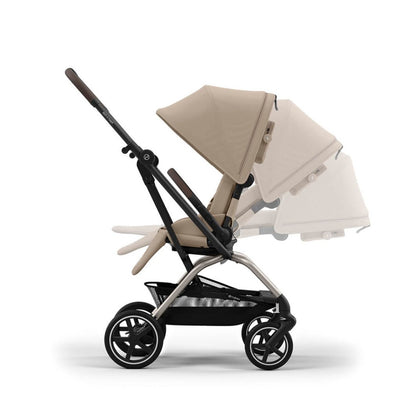 Bambinista-CYBEX-Travel-EEZY S TWIST+ 2 Compact Travel Pushchair With Taupe Frame - Almond Beige