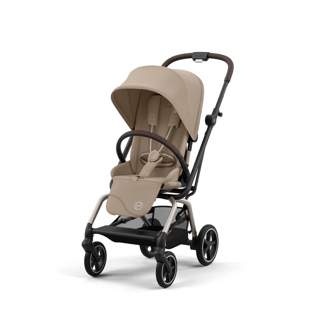 Bambinista-CYBEX-Travel-EEZY S TWIST+ 2 Compact Travel Pushchair With Taupe Frame - Almond Beige