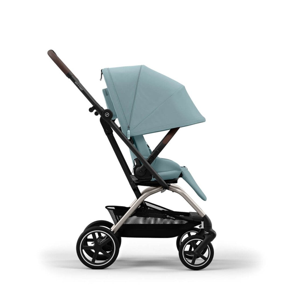 Bambinista-CYBEX-Travel-EEZY S TWIST+ 2 Compact Travel Pushchair With Taupe Frame - Stormy Blue