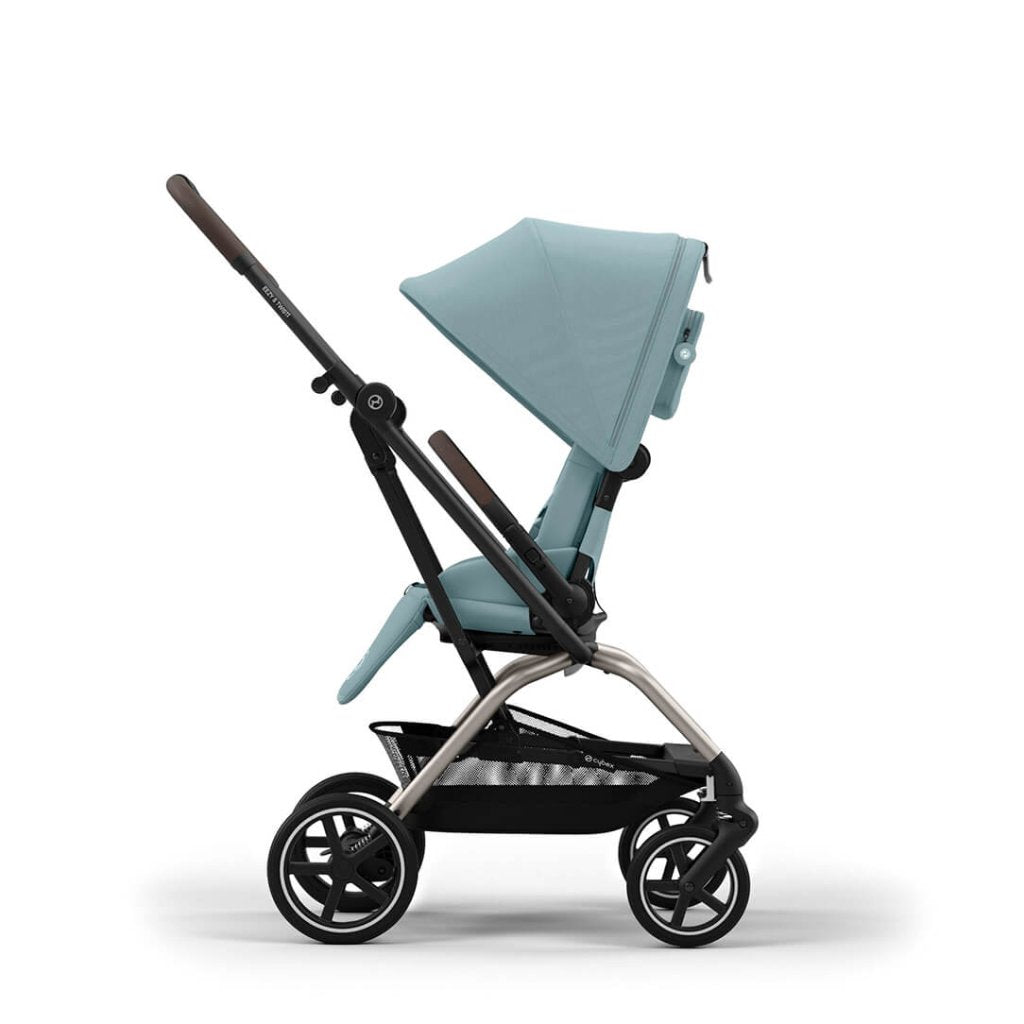 Bambinista-CYBEX-Travel-EEZY S TWIST+ 2 Compact Travel Pushchair With Taupe Frame - Stormy Blue