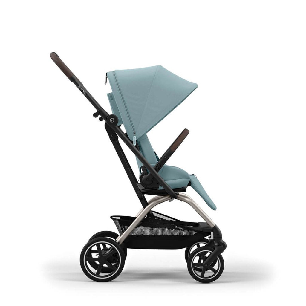 Bambinista-CYBEX-Travel-EEZY S TWIST+ 2 Compact Travel Pushchair With Taupe Frame - Stormy Blue