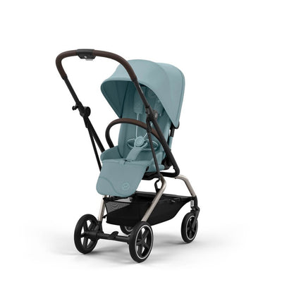 Bambinista-CYBEX-Travel-EEZY S TWIST+ 2 Compact Travel Pushchair With Taupe Frame - Stormy Blue