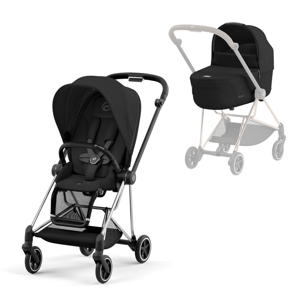Bambinista - CYBEX - Travel - EX DISPLAY CYBEX Mios Stroller Black with Beige Carrycot