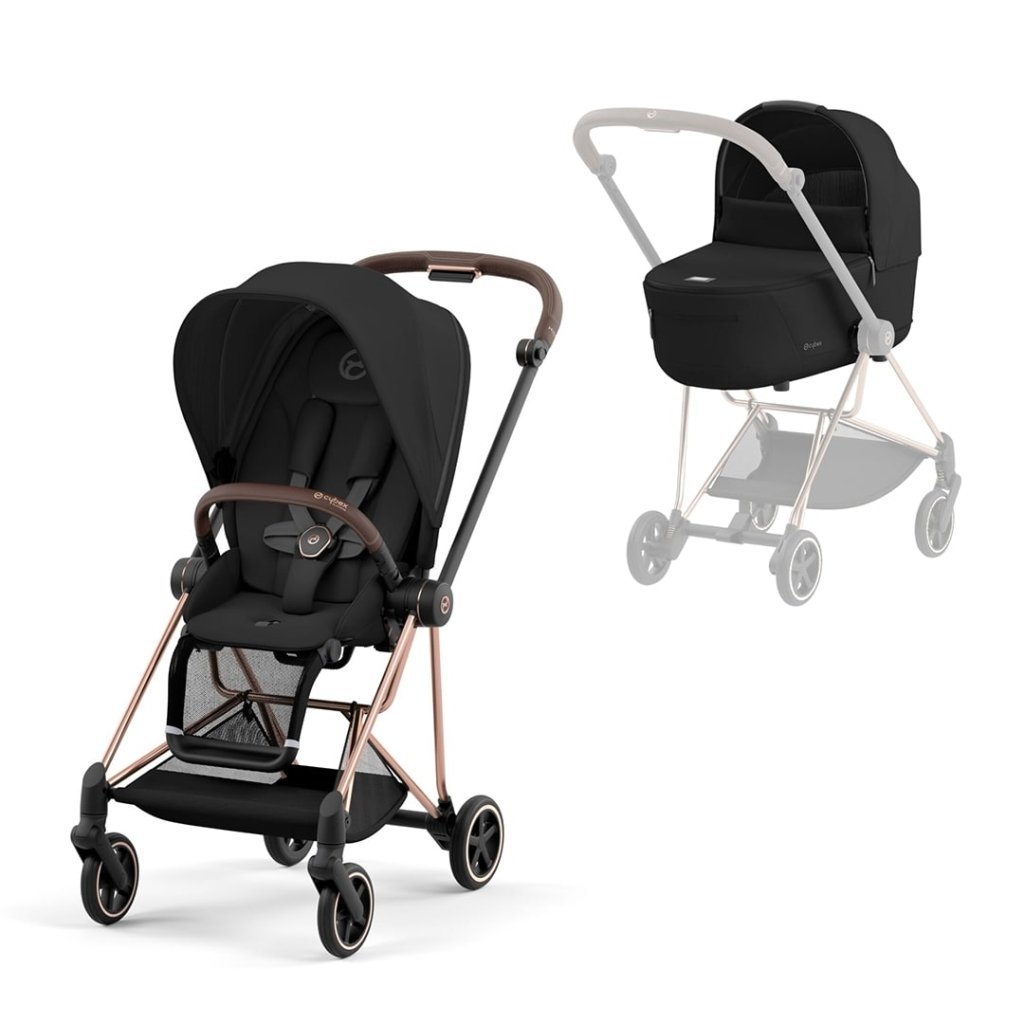 Bambinista - CYBEX - Travel - EX DISPLAY CYBEX Mios Stroller Black with Beige Carrycot