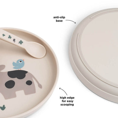 Bambinista - DONE BY DEER - Tableware - DONE BY DEER Foodie Plate Tiny Farm - Sand