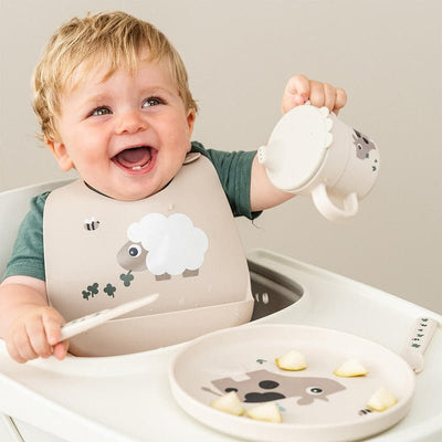 Bambinista - DONE BY DEER - Tableware - DONE BY DEER Foodie Plate Tiny Farm - Sand