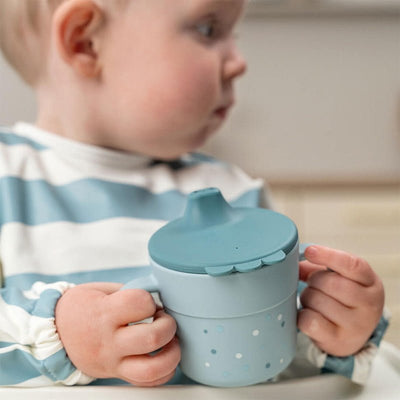 Bambinista - DONE BY DEER - Tableware - DONE BY DEER Foodie Spout Cup Happy Dots - Blue
