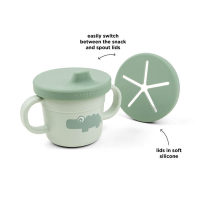 Bambinista - DONE BY DEER - Tableware - DONE BY DEER Foodie spout/snack cup Croco - Green