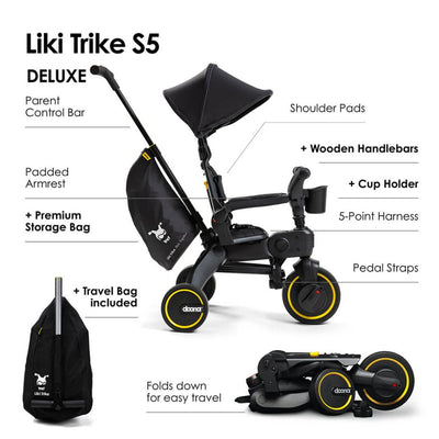 Bambinista - DOONA - Travel - DOONA Liki S5 Compact Folding Trike - Midnight