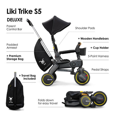 Bambinista - DOONA - Travel - DOONA Liki S5 Compact Folding Trike - Nitro Black