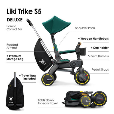 Bambinista - DOONA - Travel - DOONA Liki S5 Compact Folding Trike - Racing Green
