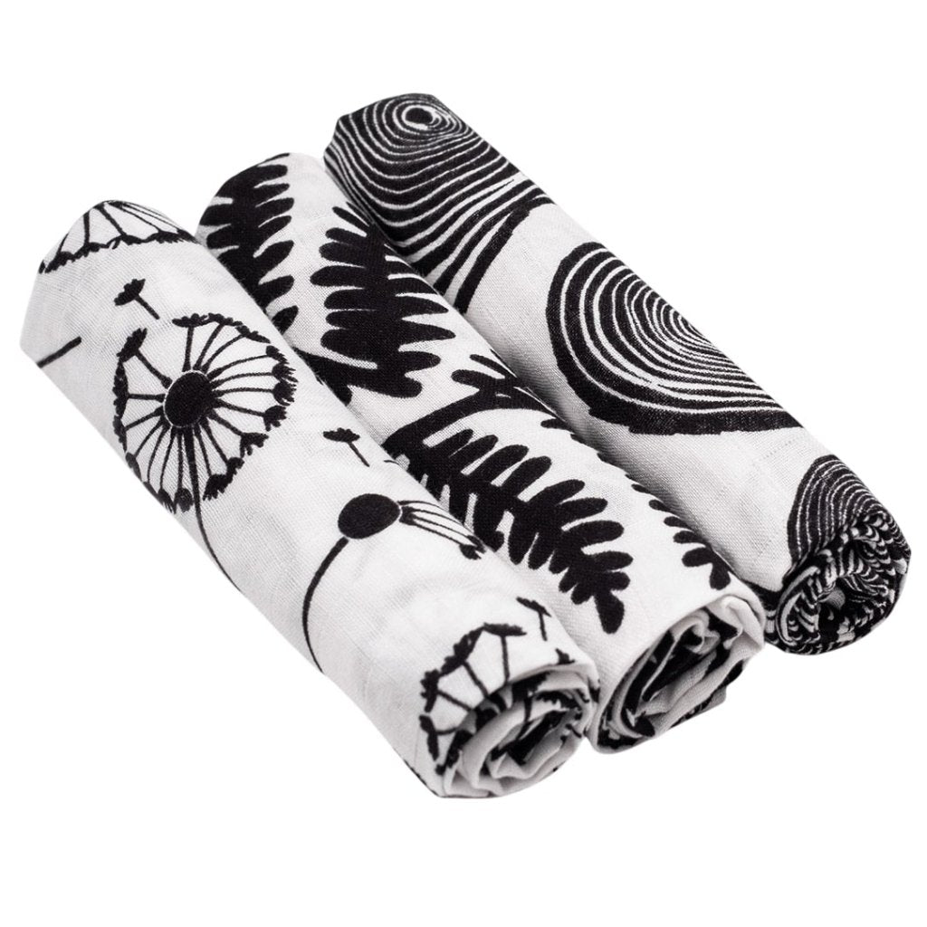Bambinista - ETTA LOVES - Blankets - ETTA LOVES 3 - pack Plant Print Muslins