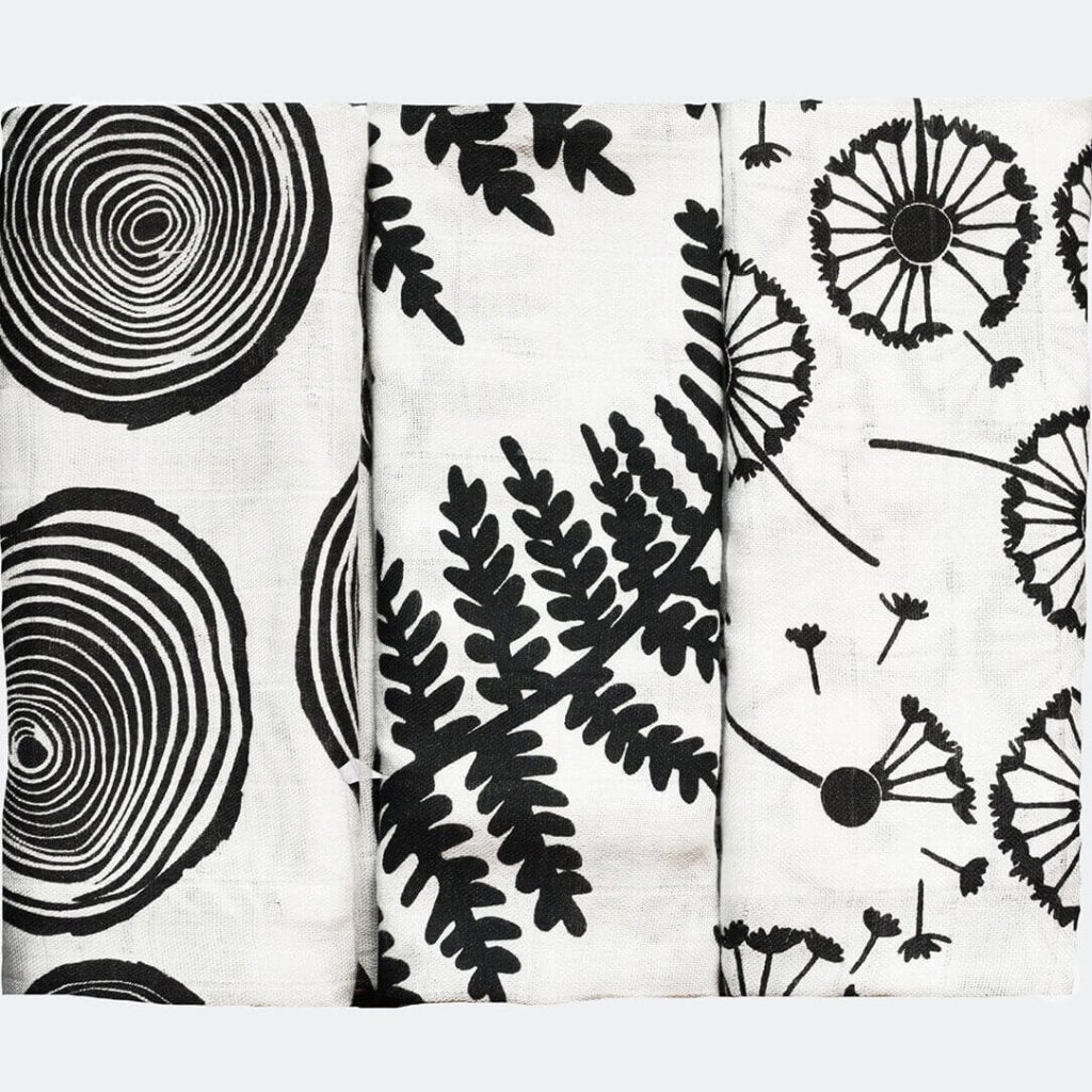 Bambinista - ETTA LOVES - Blankets - ETTA LOVES 3 - pack Plant Print Muslins
