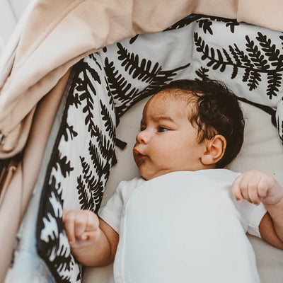 Bambinista - ETTA LOVES - Blankets - ETTA LOVES Plant Print Sensory Stripe - Reversible