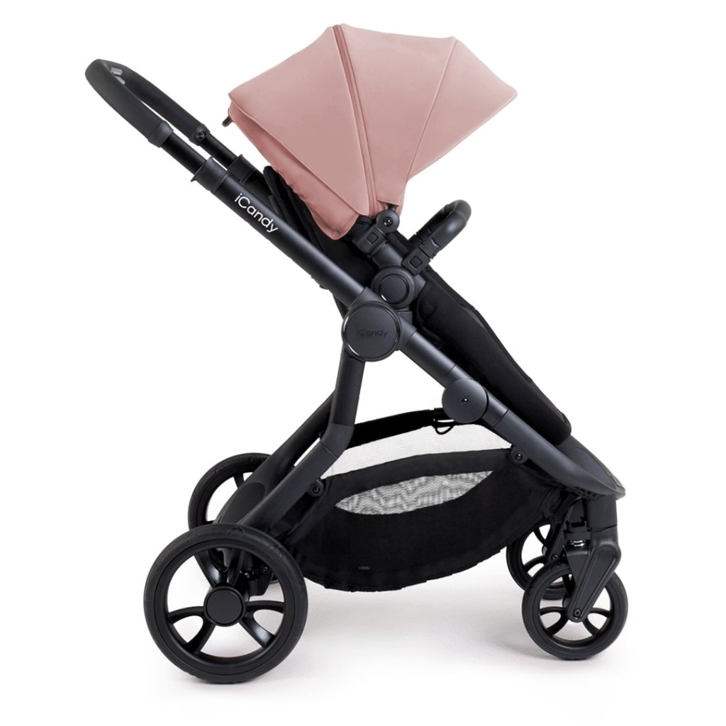 Bambinista-ICANDY-Travel-ICANDY Orange 4 Double Pushchair Bundle with Second Seat Fabric - Jet (Rose)