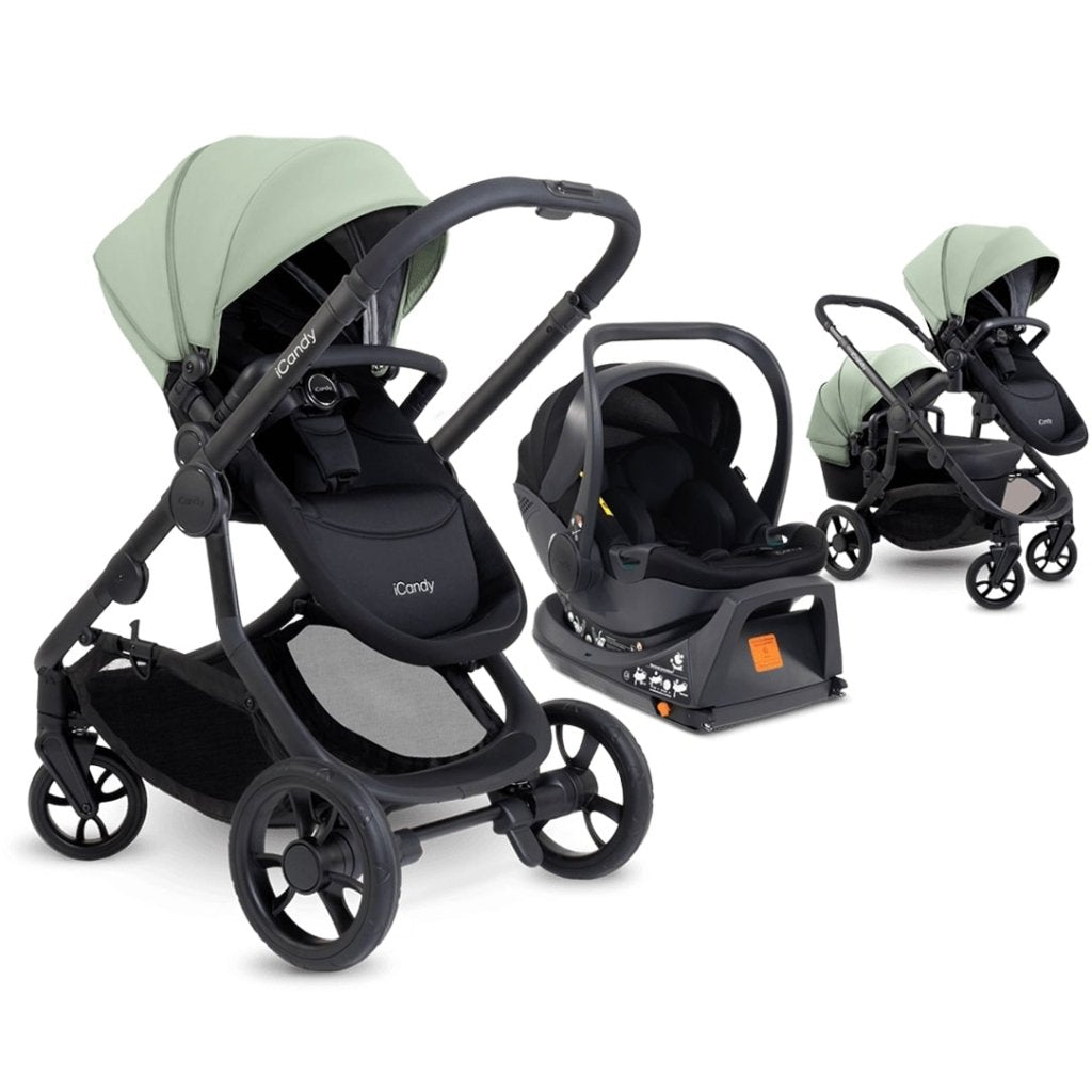 Bambinista-ICANDY-Travel-ICANDY Orange 4 Travel system with COCOON car seat - Jet (Pistachio)