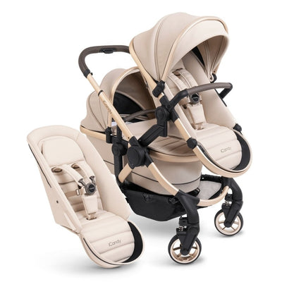 Bambinista-ICANDY-Travel-ICANDY Peach 7 Double with Latte Cocoon Car Seat & Base - Blonde (Biscotti)